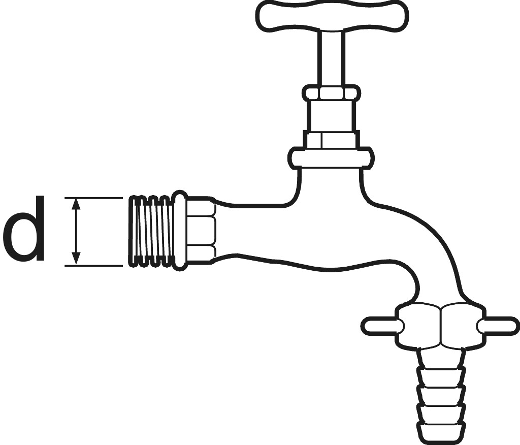 Schlauchventil  1/2 "  Ms  glanz verchromt